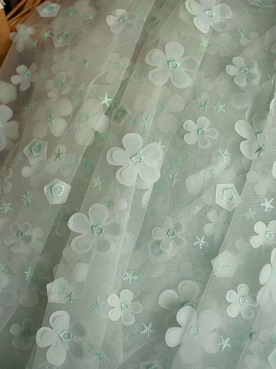 Delicate Mermaid Round‑Neck Flutter‑Sleeve Sheer‑Back Floor‑Length Prom Dress 