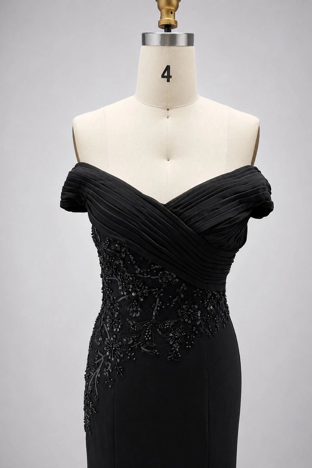 Elegant Mermaid Off Shoulder Short Sleeve Zip Back Floor Length Mother Of The Bride Dress