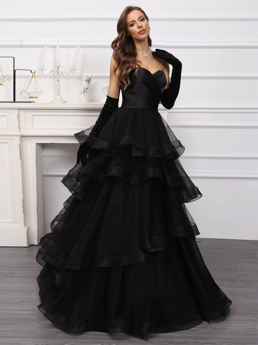 Elegant A Line Sweetheart Strapless Open Back Floor Length Wedding Dress