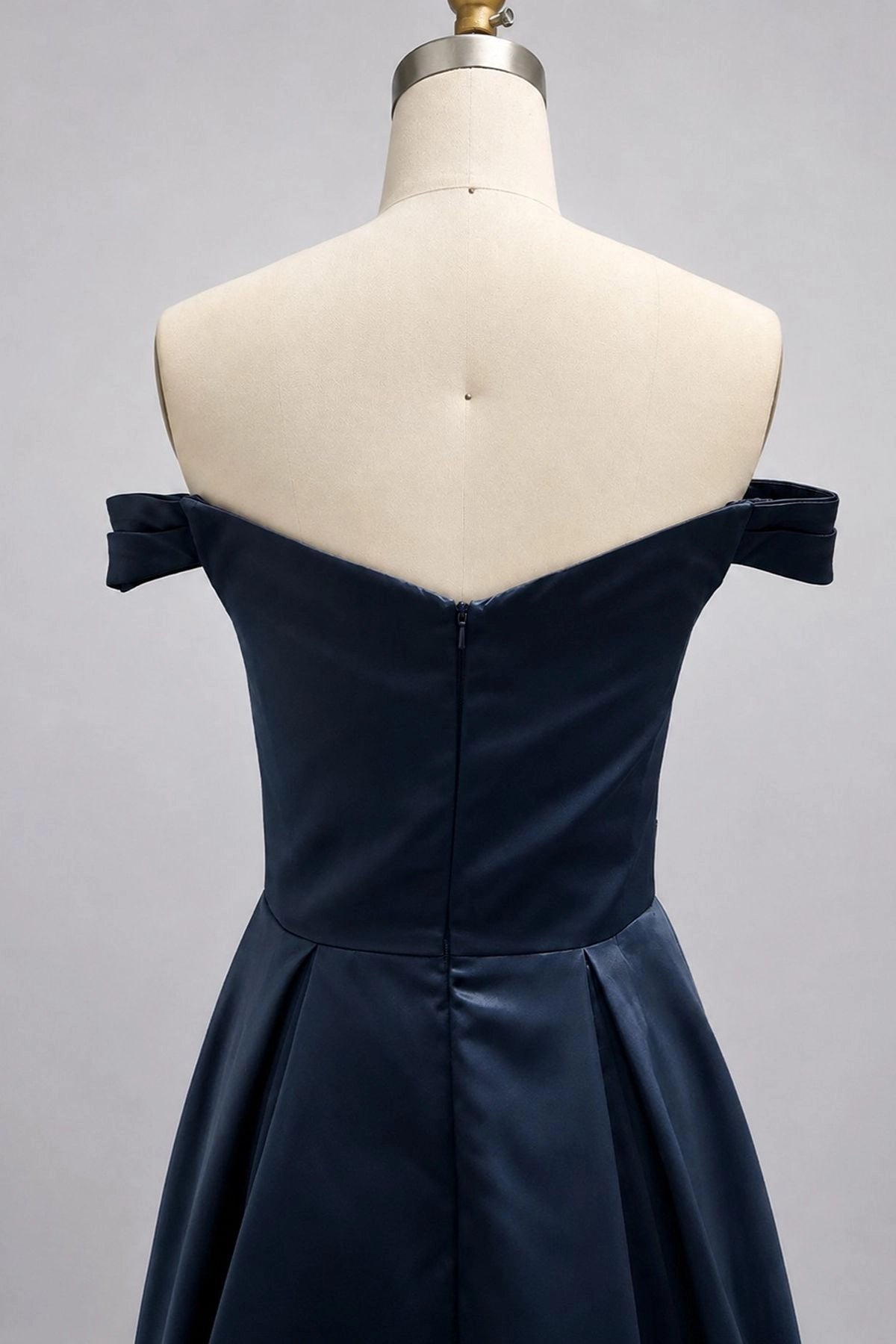 Luxury A-Line Off Shoulder Short Sleeve Zip Back Floor Length Mother Of The Bride Dress