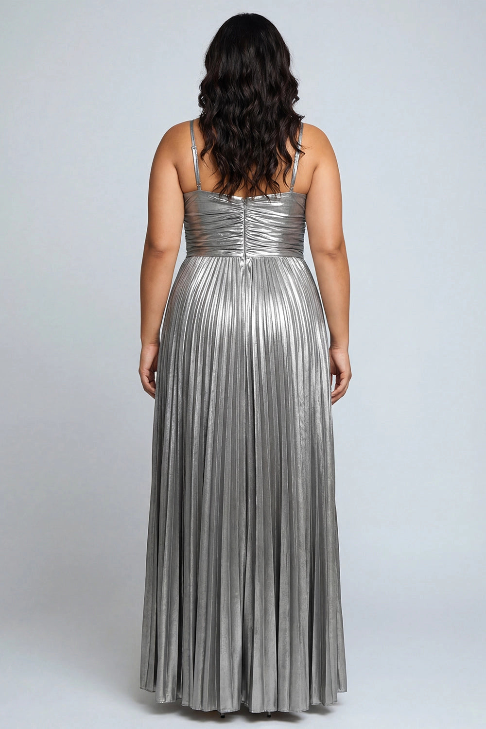 Elegant A‑Line Sweetheart Spaghetti‑Strap V‑Back High‑Slit Prom Evening Dress
