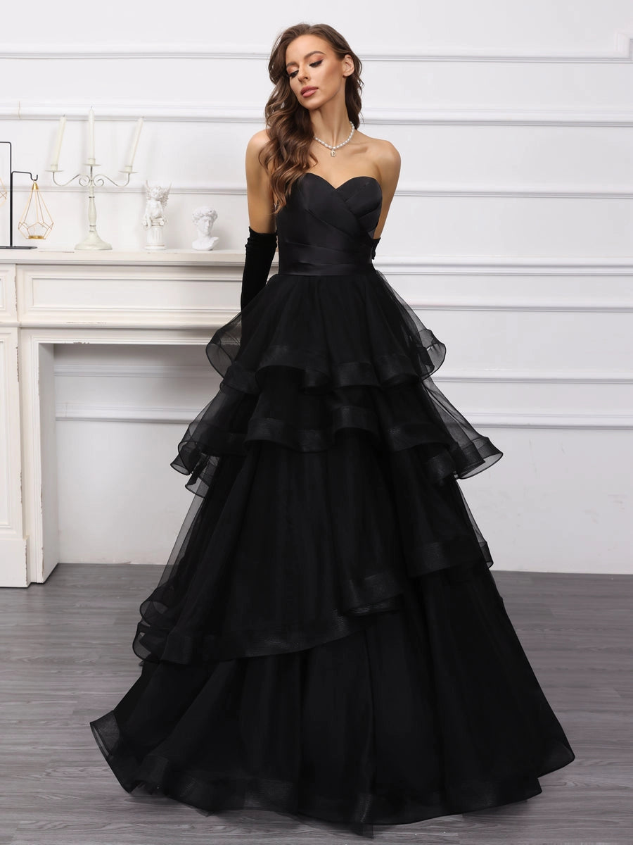 Elegant A Line Sweetheart Strapless Open Back Floor Length Wedding Dress