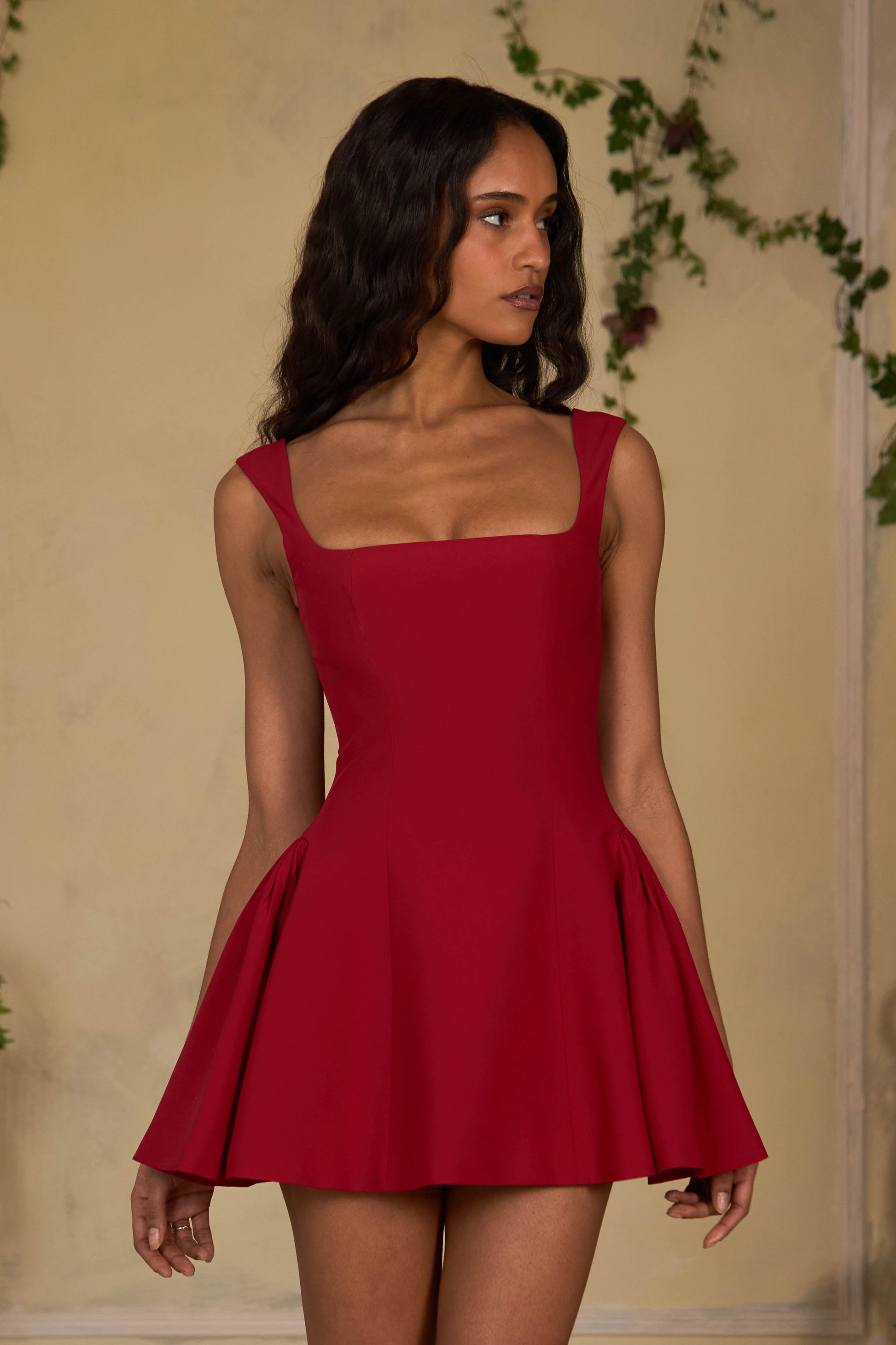 Elegant A‑Line Square‑Neck Sleeveless U‑Back Mini Homecoming Dress