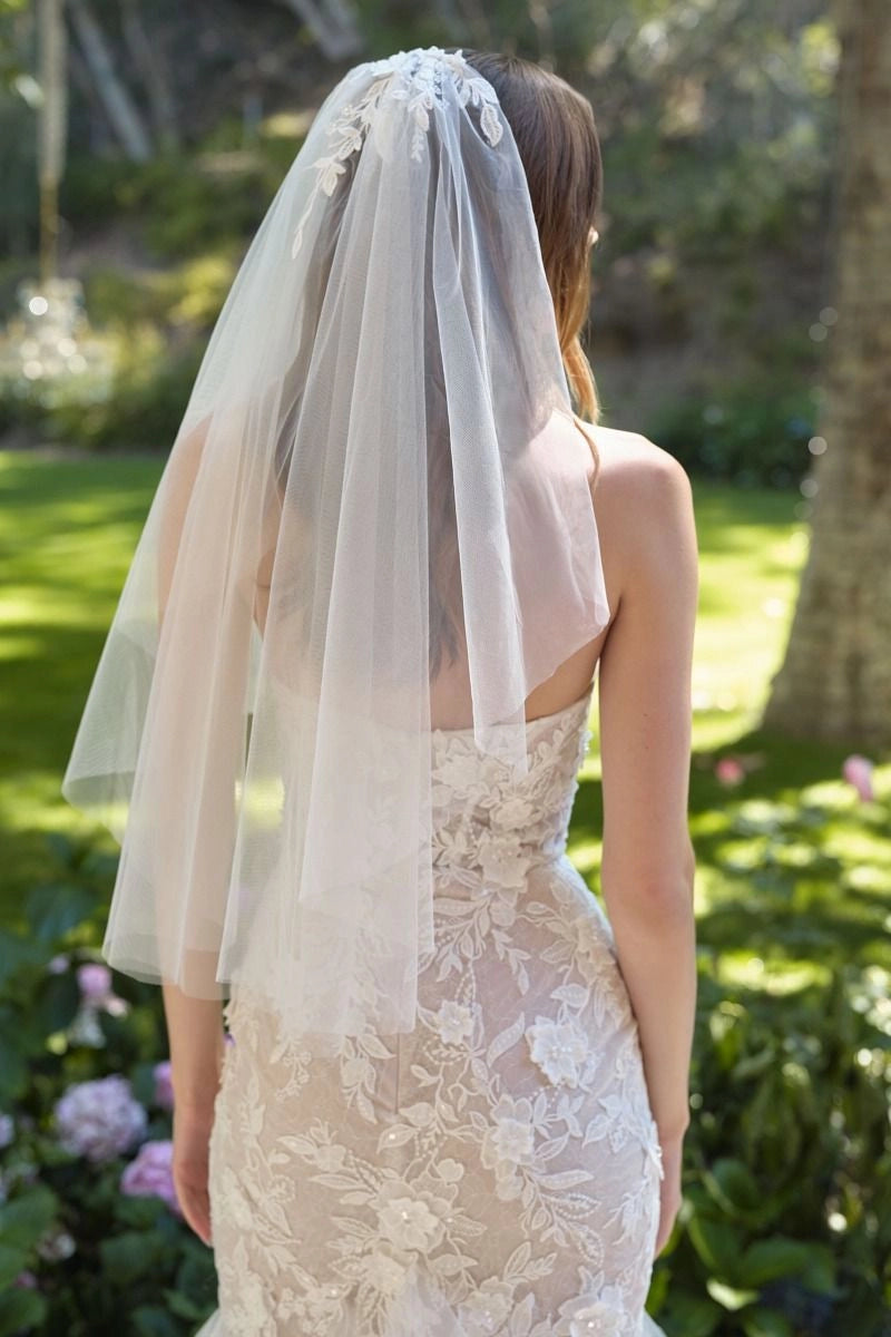 Glamorous 3D Floral Mermaid Strapless Sweetheart Zip Back Ruffled Tulle Wedding Dress