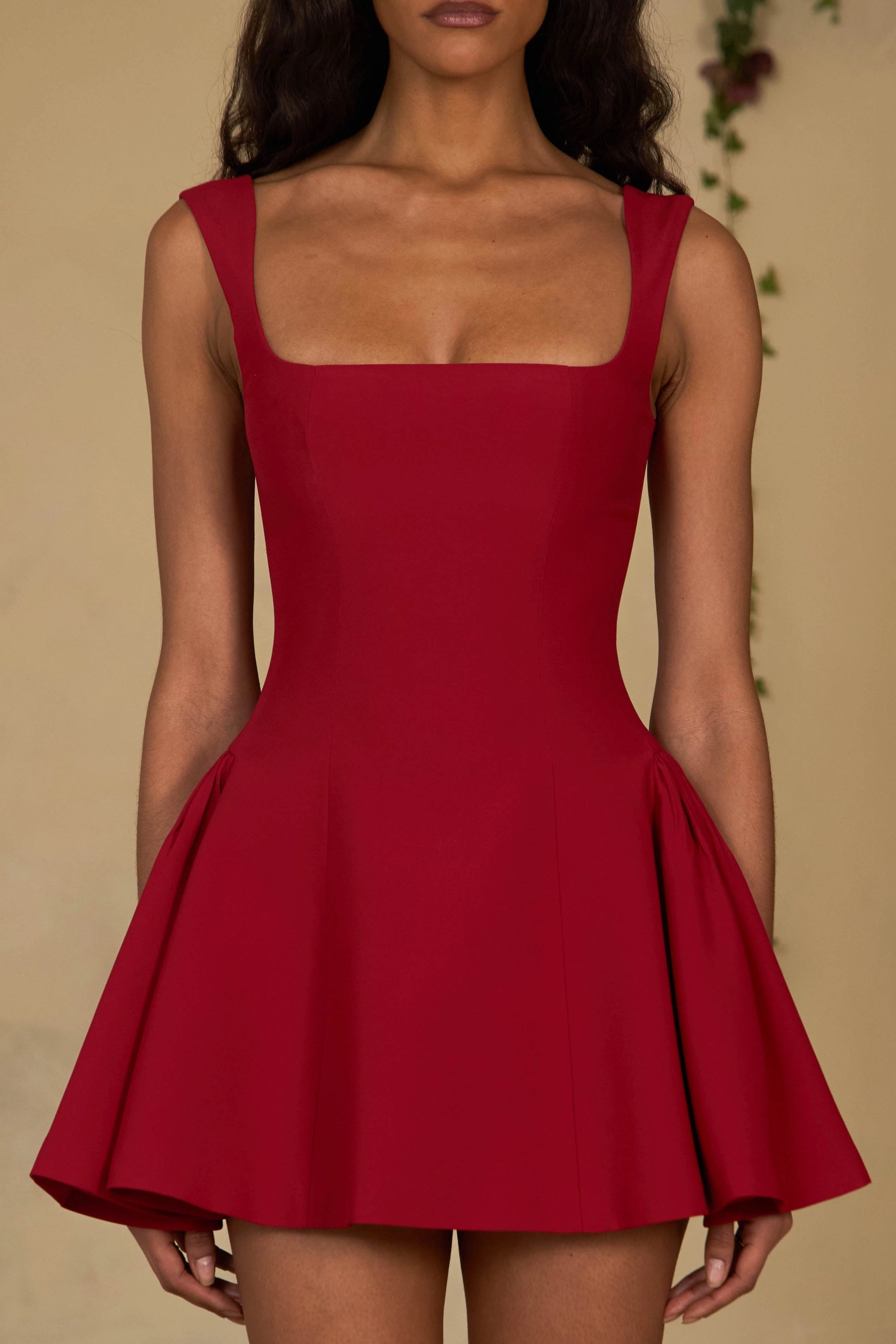 Elegant A‑Line Square‑Neck Sleeveless U‑Back Mini Homecoming Dress