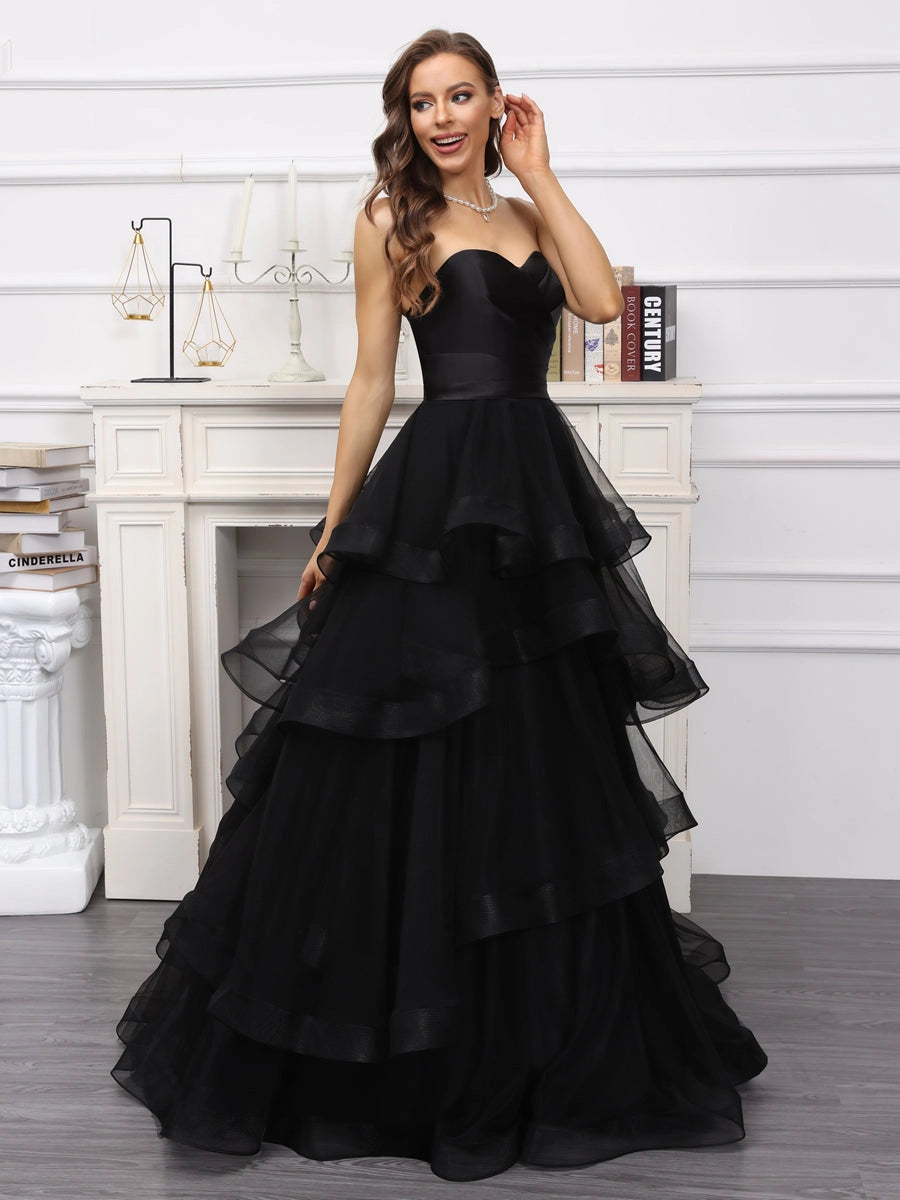 Elegant A Line Sweetheart Strapless Open Back Floor Length Wedding Dress