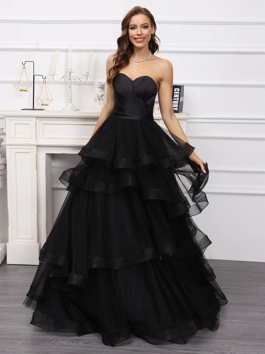 Elegant A Line Sweetheart Strapless Open Back Floor Length Wedding Dress