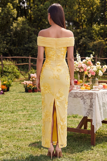 Vedress mesh zip back split sleeveless bridesmaid gown garden outdoor back view