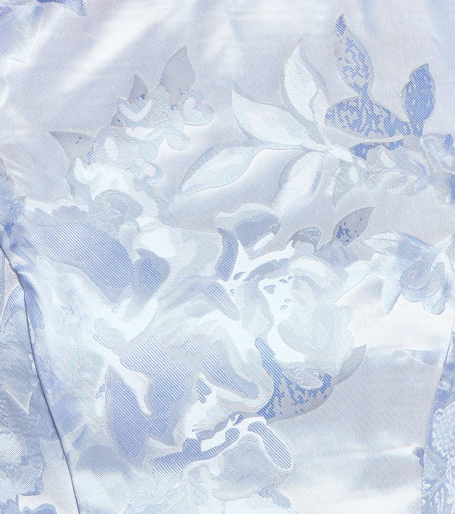 SkyBlue Jacquard FitFlare SquareNeck UBack Ruffle Mini Homecoming Dress