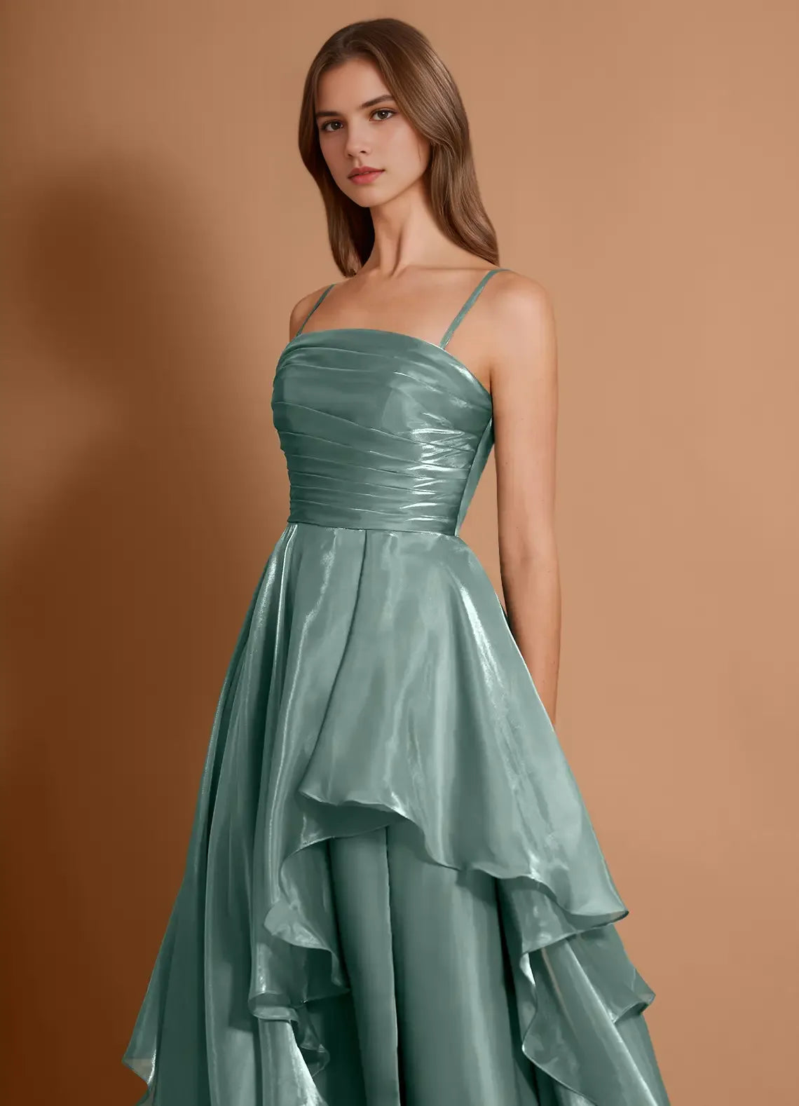 Ethereal A-line Sweetheart Strapless Tulle Maxi Prom Dress High-slit Evening Gown