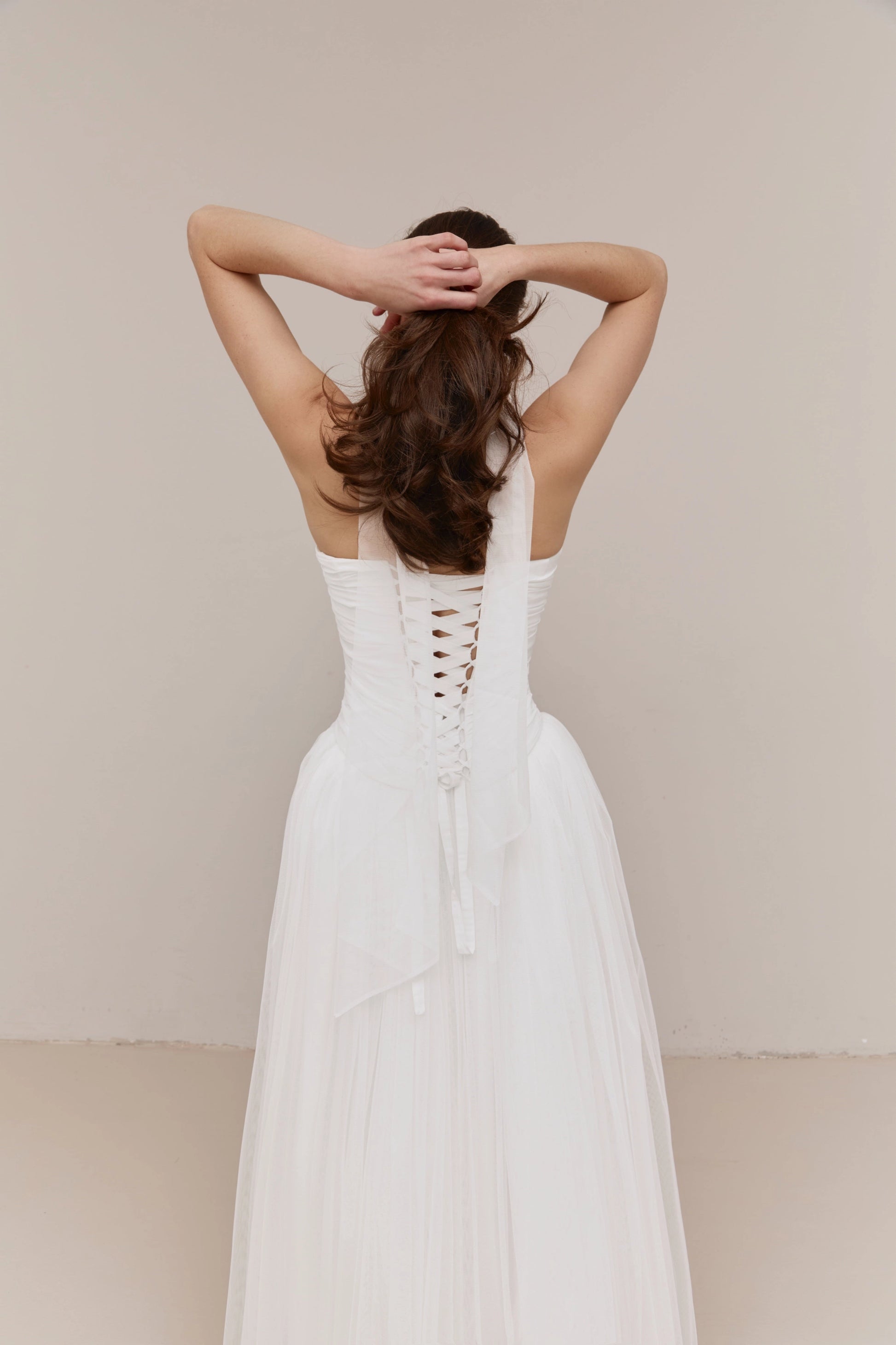Dreamy A-line Strapless Cape Sleeve Corset Back Floor-length Wedding Dress