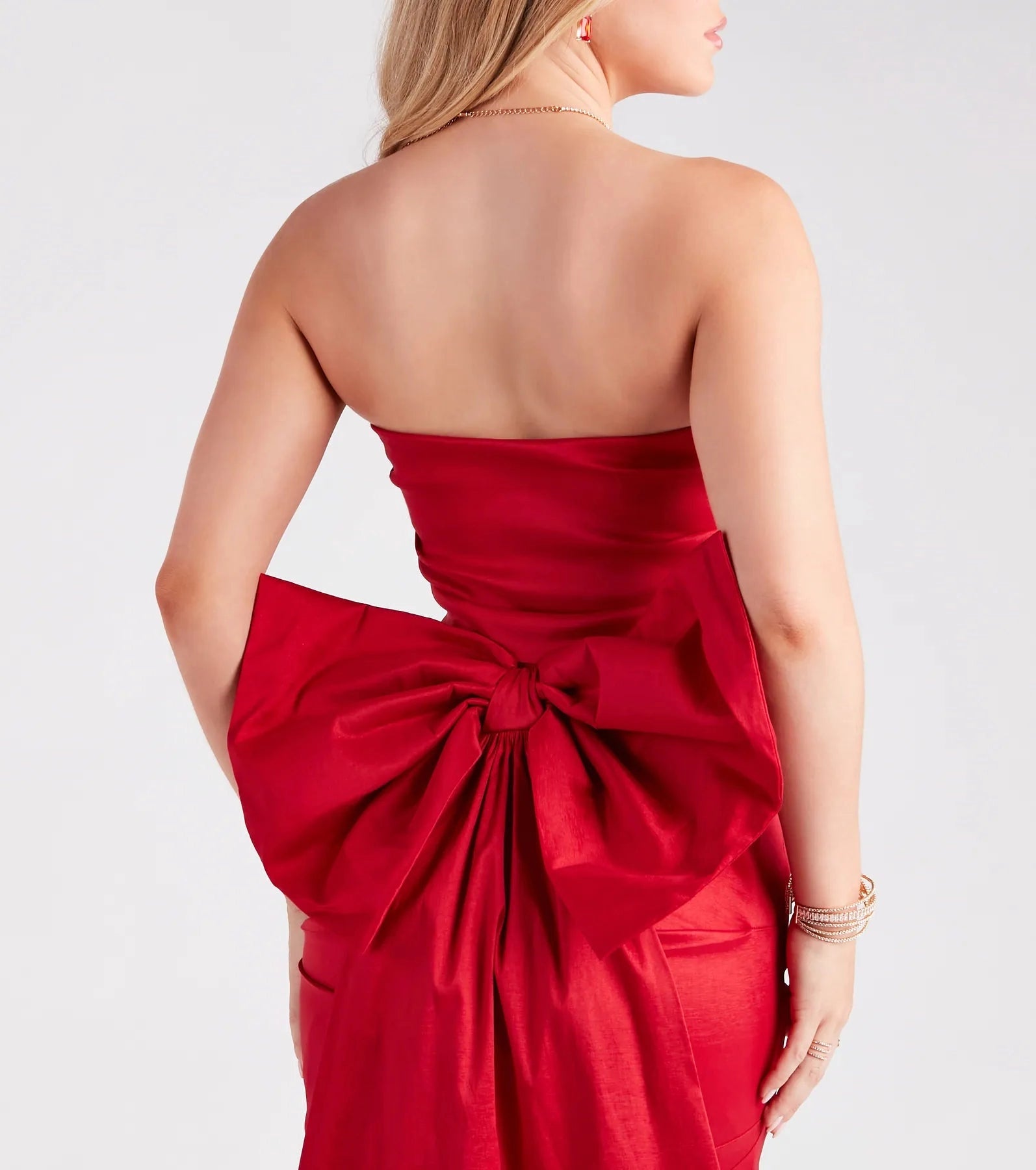 Elegant Bodycon Strapless Sleeveless Bow Back Mini Train Homecoming Dress