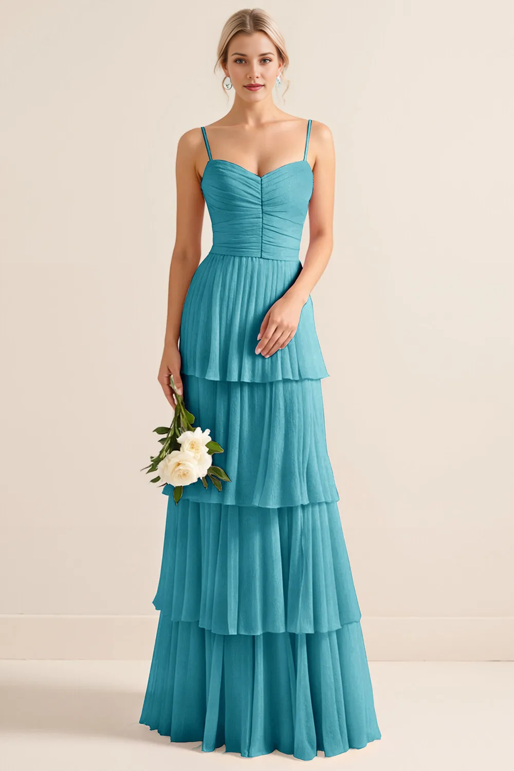 Sleeveless Scoop Neck Lace Chiffon A-Line Evening Gown
