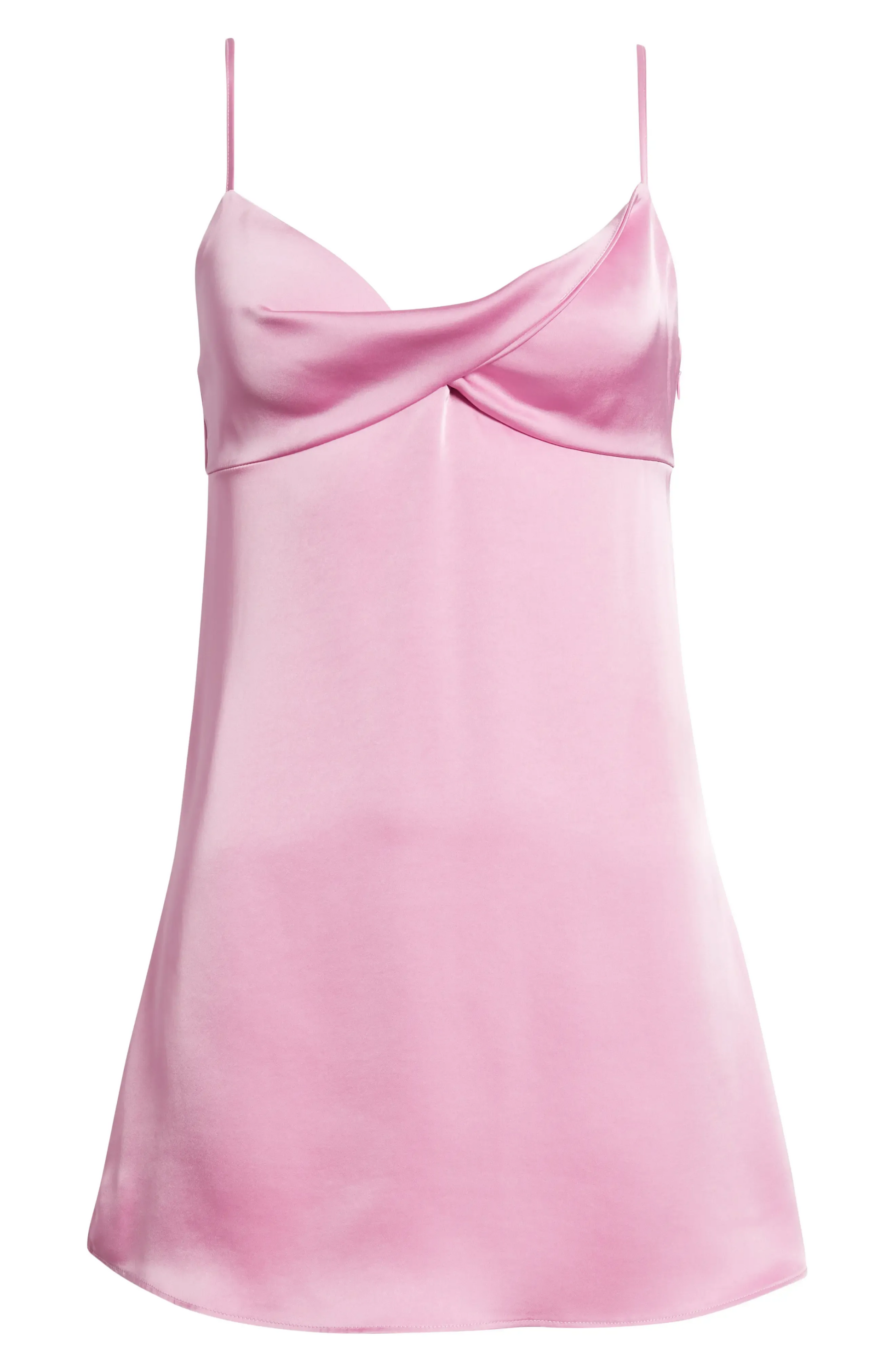 Cowl Neck A-Line Satin Slip Mini Dress | Adjustable Straps & Side Slit Party Dress for Weddings, Parties & Bridal Events