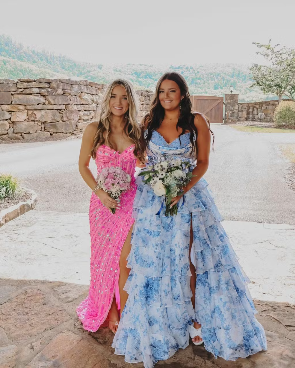 Vestidos de fiesta de corte en A hasta el suelo, elegantes, florales, de princesa, sin mangas, sin tirantes, de noche, de gasa con estampado floral