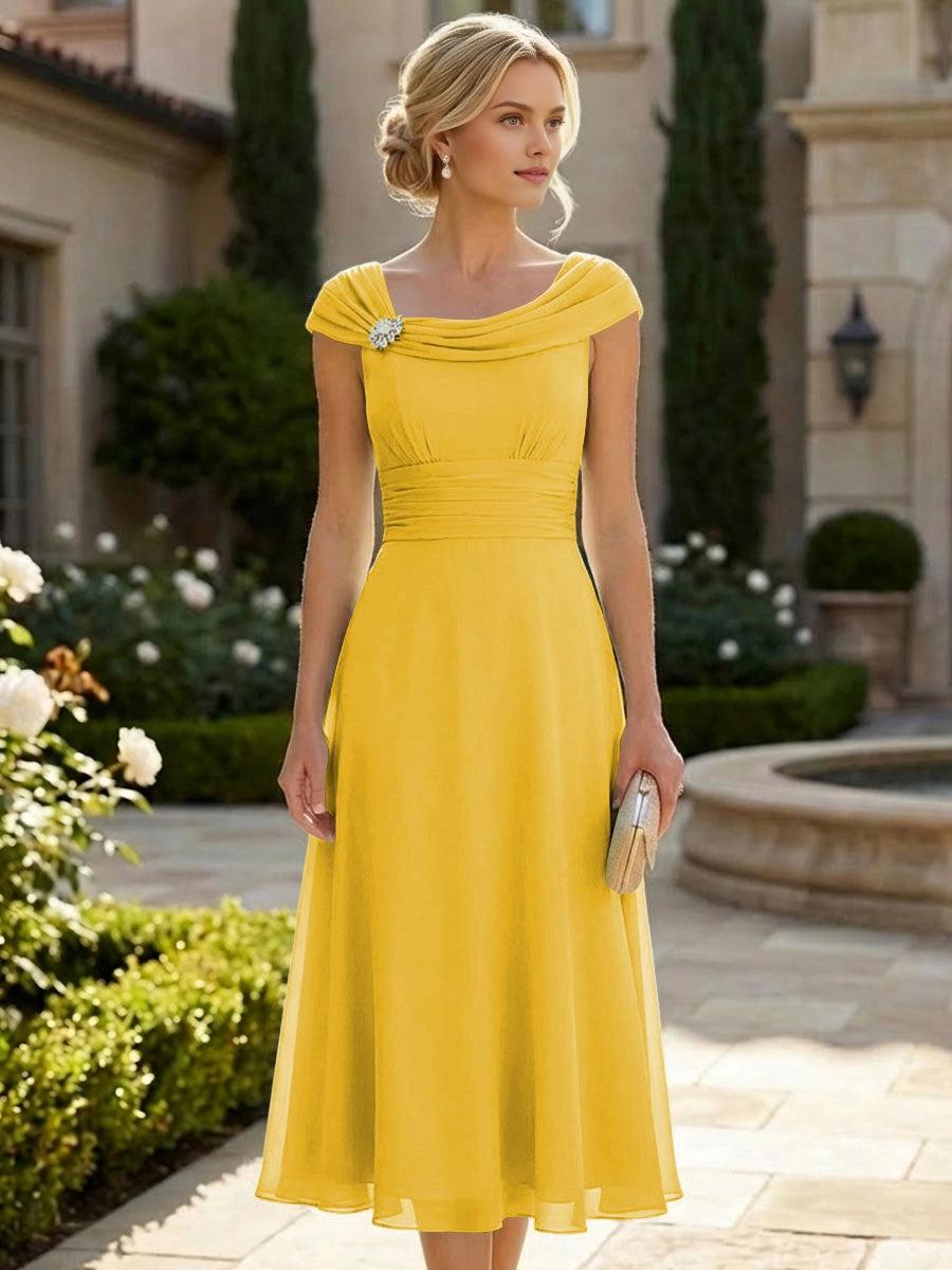 Soft Sage-Green A-Line Stand-Cap Cap-Sleeve Zip-Back Floor-Length Wedding Guest Dress