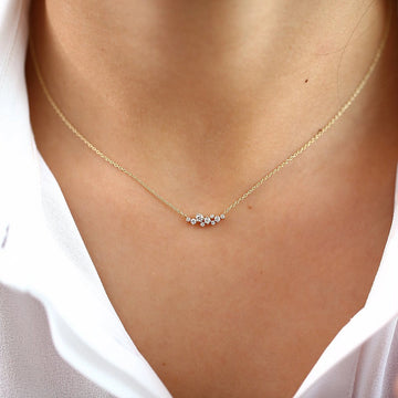 Gold-Tone Crystal Cluster Pendant Necklace