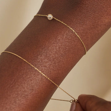 Gold-Tone Oval Pearl-Look Bracelet