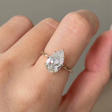 Gold Tone Toi et Moi Pear Cut Two Stone Engagement Ring