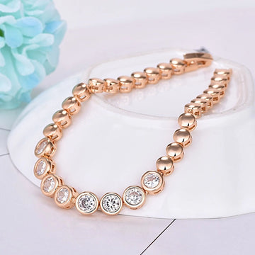 Rose Gold Zircon-Style Tennis Bracelet