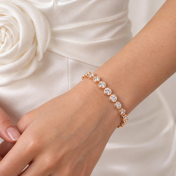 Rose Gold Zircon-Style Tennis Bracelet