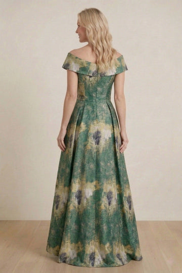 Vedress jacquard mother of bride dress zipper back rear view