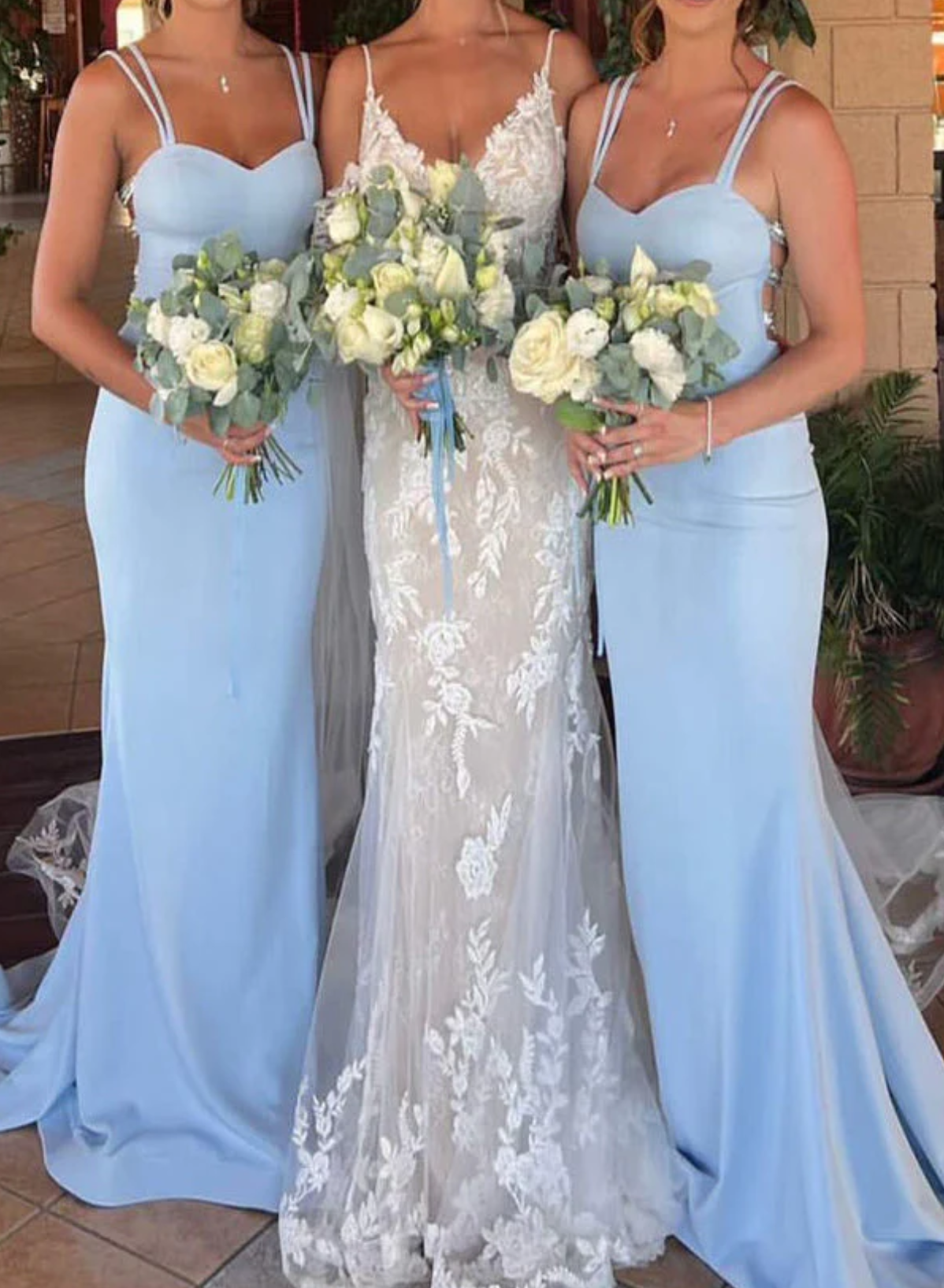 Sheath/Column Spaghetti Straps Floor-length Long Bridesmaid Dresses Sweetheart Neckline Gown