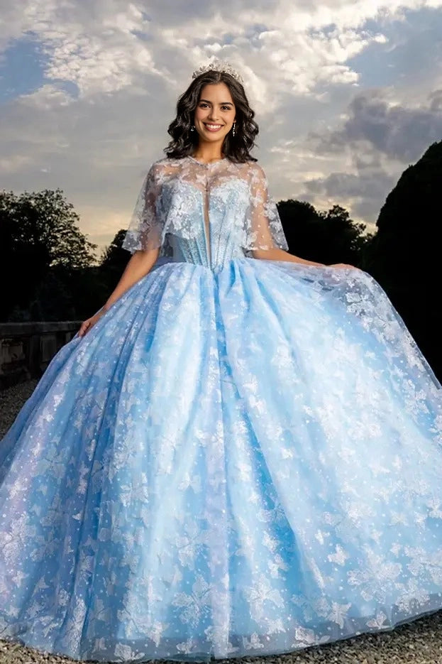 Lace Ball Gown Sweetheart Off Shoulder Flower Corset Back Train Quinceañera Dress