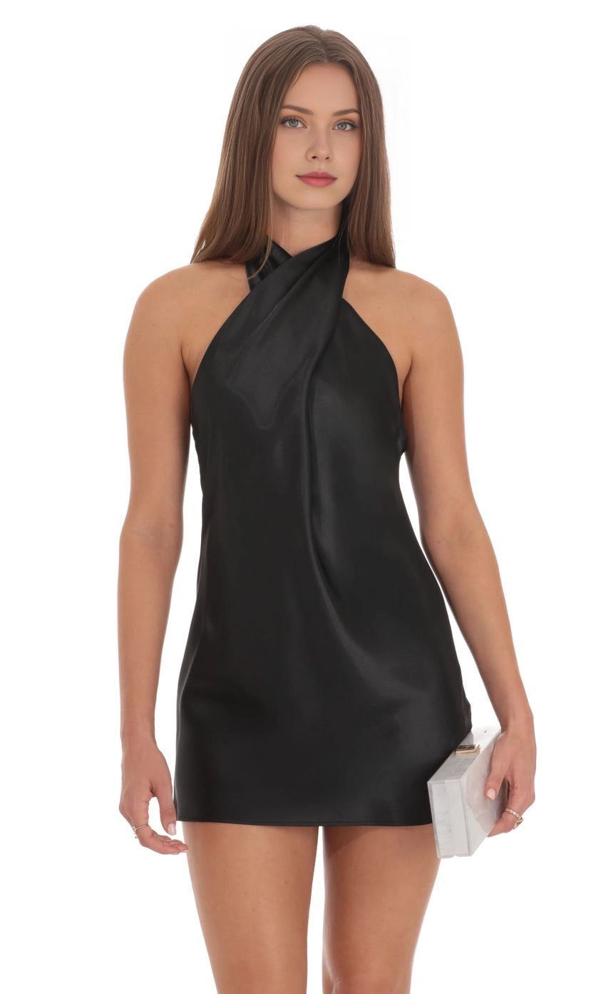 Elegant A Line Halter Sleeveless Cowl Back Mini Homecoming Dress