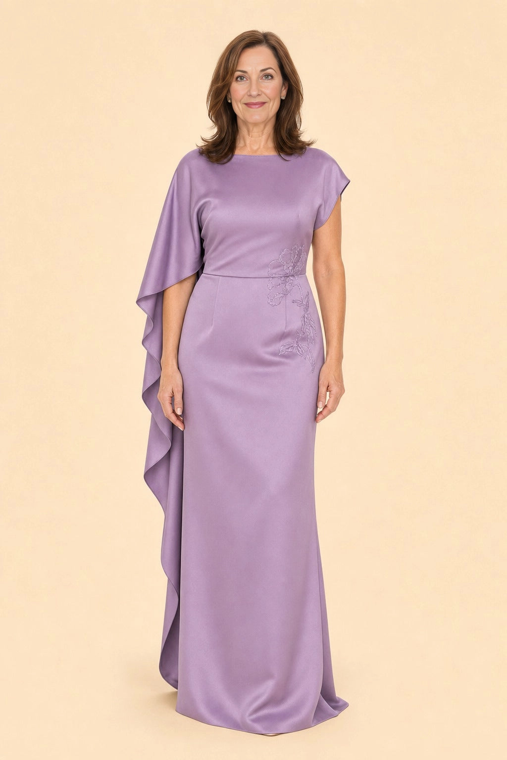 Teal Mermaid Boat Neck Zipper Back Long Mother of the Bride Dress
