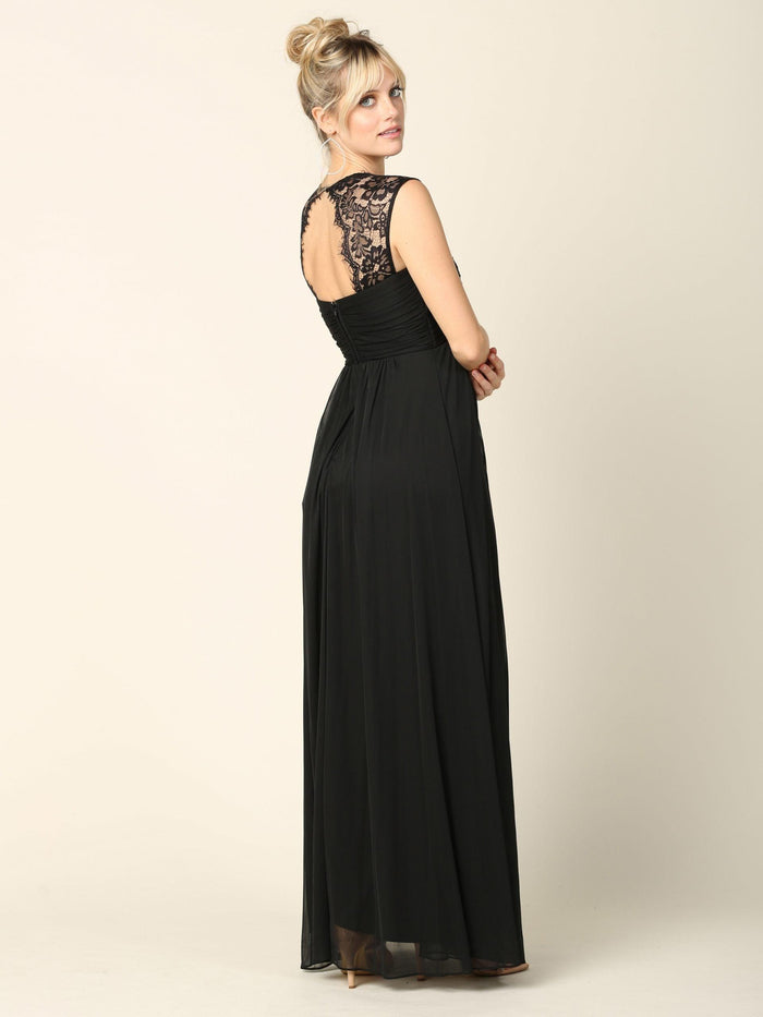 Women's Sleeveless Sweetheart Lace & Chiffon Long Formal Sleeveless Chiffon Maxi Dress Bridesmaid Dresses