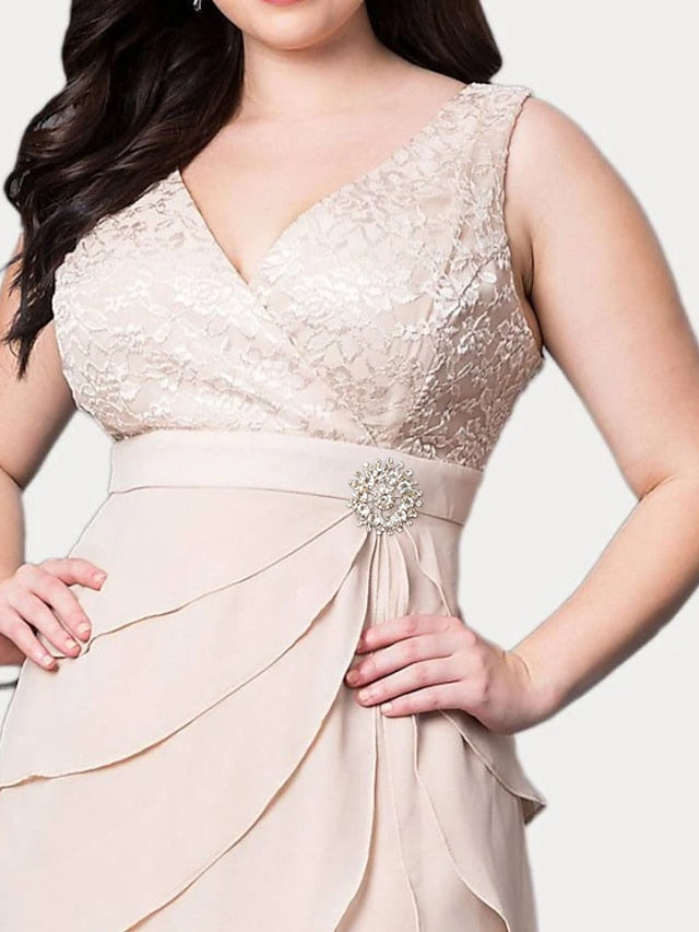Women's Elegant Two-Piece Lace & Ruffle Formal Dress Set with Jacket Mother of the Bride Dress