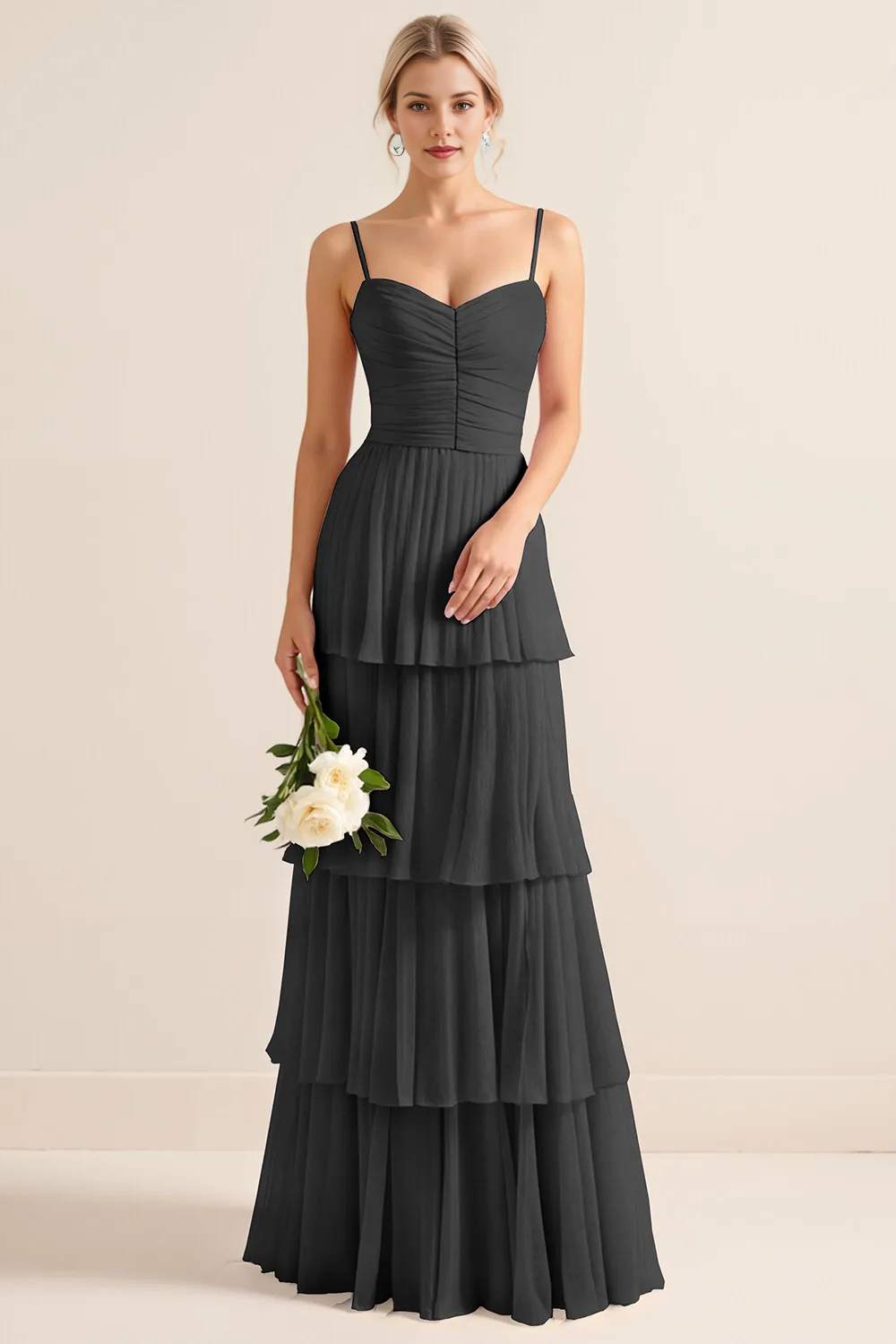 Sleeveless Scoop Neck Lace Chiffon A-Line Evening Gown
