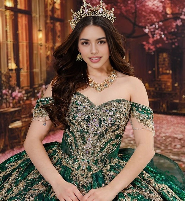 Ball Gown Off Shoulder Sweetheart Corset Bow Train Quinceañera Dress