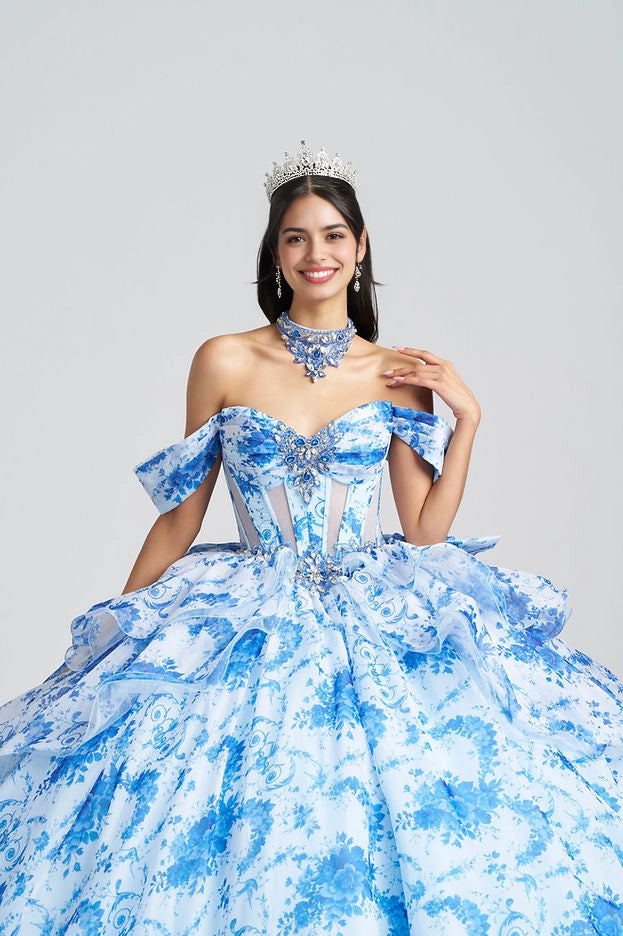 Ball Gown Off Shoulder Corset Big Bow Quinceañera Dress Vedress