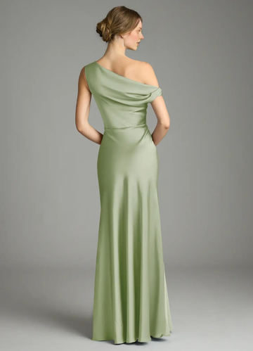 Elegant Off-the-Shoulder Satin Evening Gown with Mermaid Silhouette Party Wedding Guest Bridesmaid Dresses