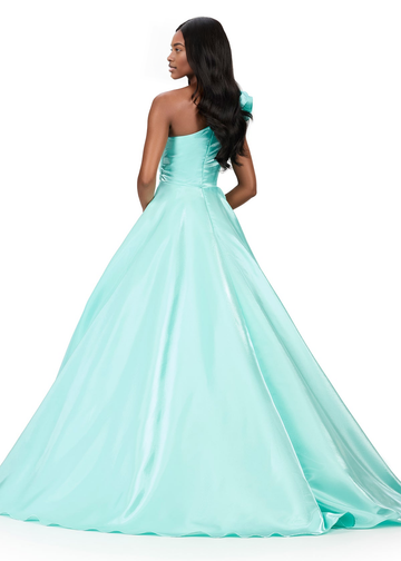 Vestido de Noche Elegante de un Solo Hombro para Mujer con Volantes Dramáticos, Silueta Princesa en Línea A, Vestidos de Fiesta Fluidos