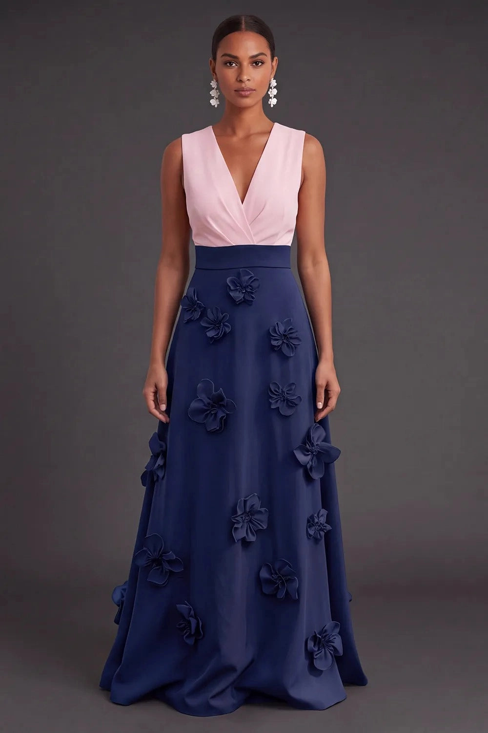 Vibrant A‑Line V‑Neck Sleeveless Zipper‑Back Long Prom Wedding Guest Dress