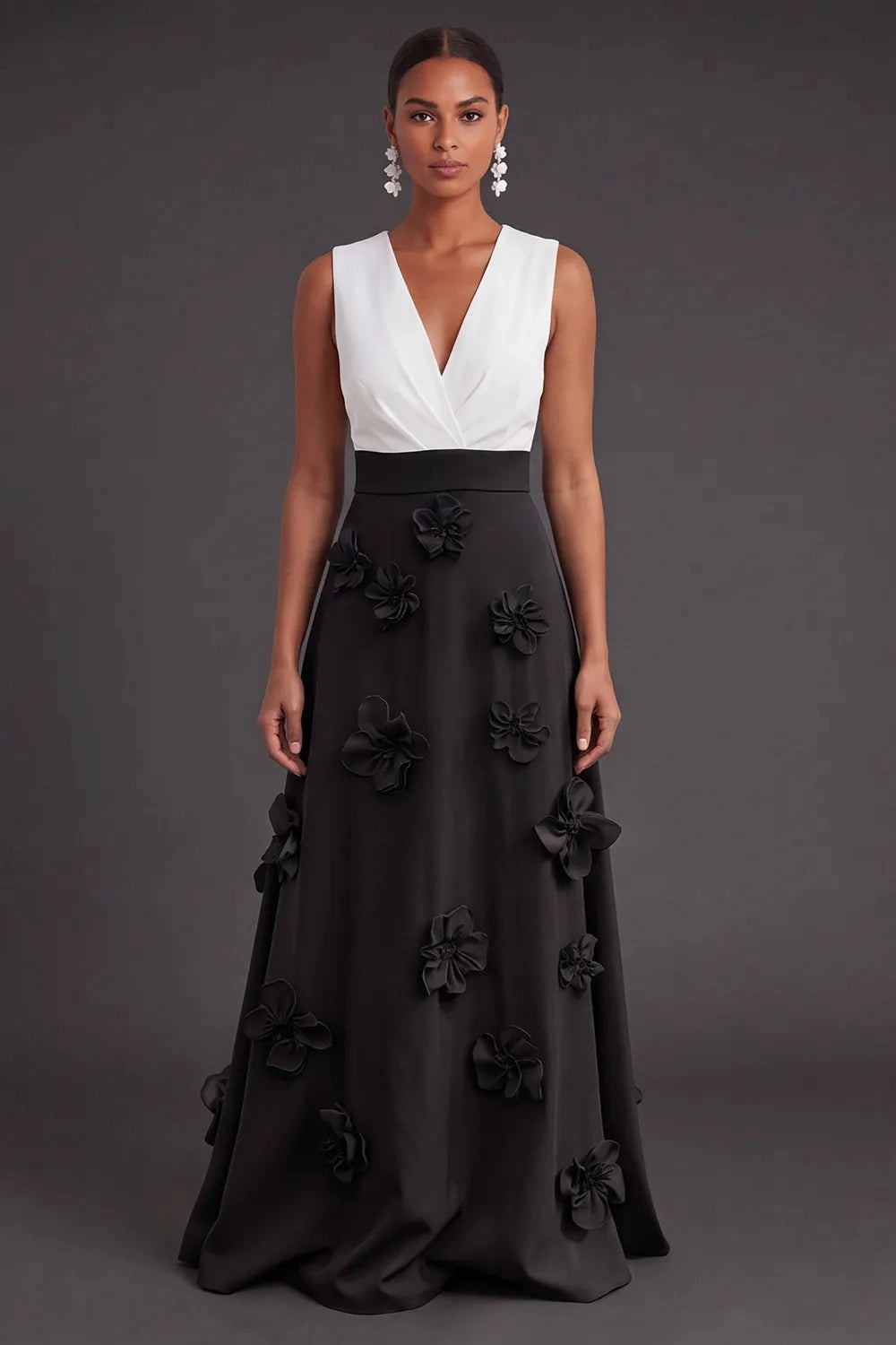 Vibrant A‑Line V‑Neck Sleeveless Zipper‑Back Long Prom Wedding Guest Dress