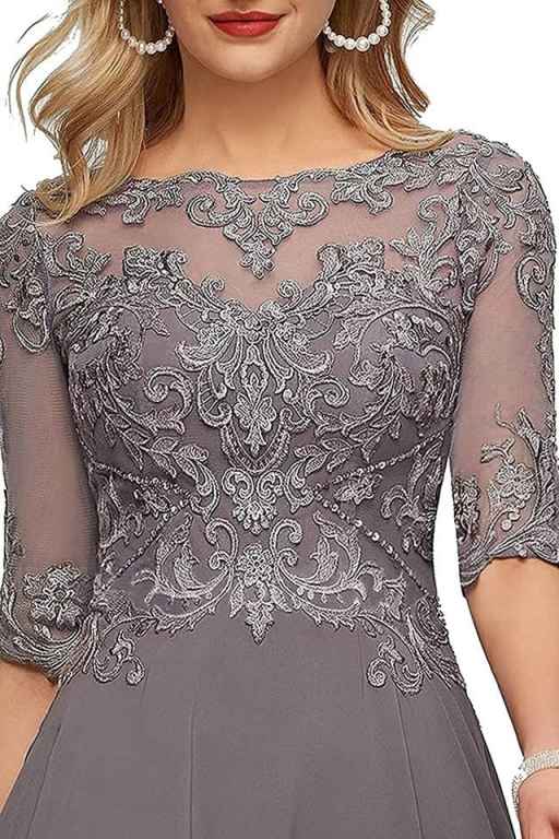 Elegant Chiffon A-Line Formal Evening Dress with Lace-Up Back for Wedding Guests, Mother of the Bride