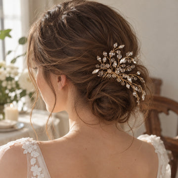Gold-Tone Crystal Branch Bridal Hair Comb