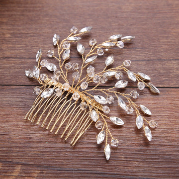 Gold-Tone Crystal Branch Bridal Hair Comb