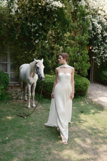 Chic Sheath Sweetheart Cape Sleeves Open Back Floor Length Wedding Gown
