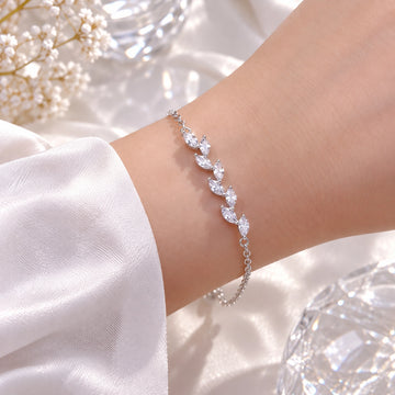Silver Marquise Tennis Bracelet