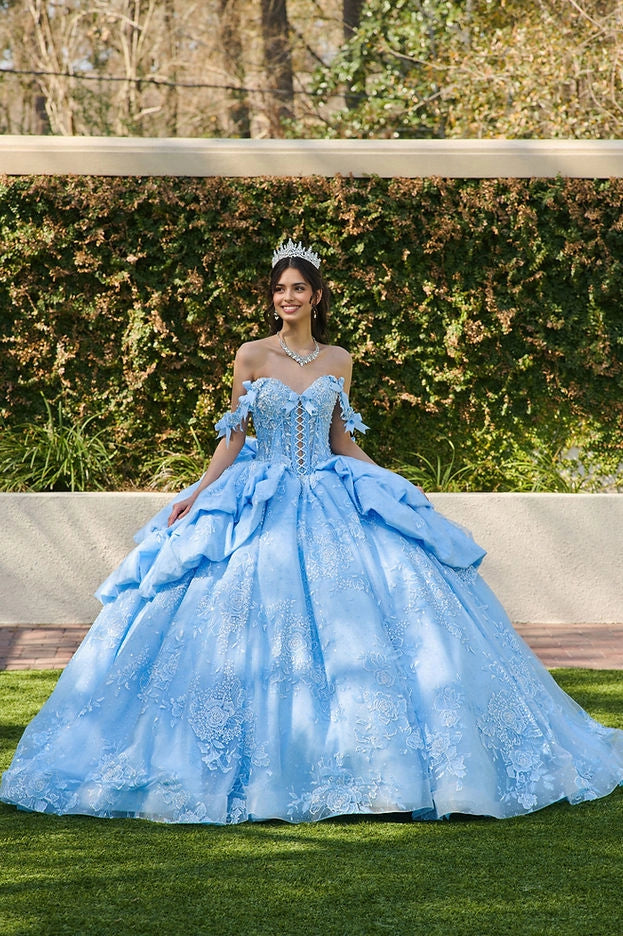 Ball Gown Off Shoulder Corset Lace Up Floral Quinceañera Dress