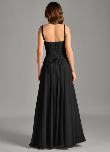 Elegant Strapless Sweetheart A-Line Corset Chiffon Bridesmaid Dresses Sweetheart Neck Gown with Flared
