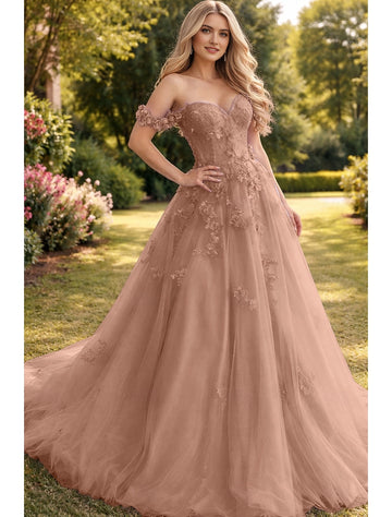 Soft Mint A-Line Off Shoulder Strapless Open Back Train Prom Dress