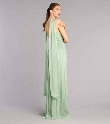 A-Line Sweetheart Neck Sleeveless With Scarf Formal Prom Dress