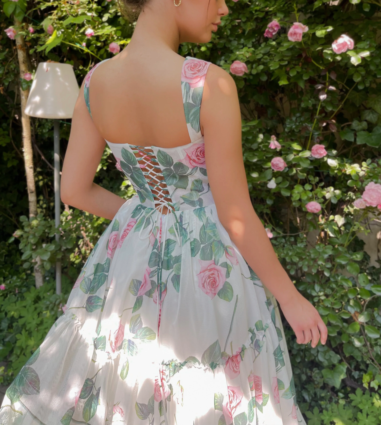 Charming A-Line Square Neck Floral Sleeveless Floor-Length Prom Dress with Applique