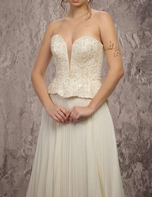 Elegant Peplum Sweetheart Sleeveless Corset Floor-Length Evening Gown
